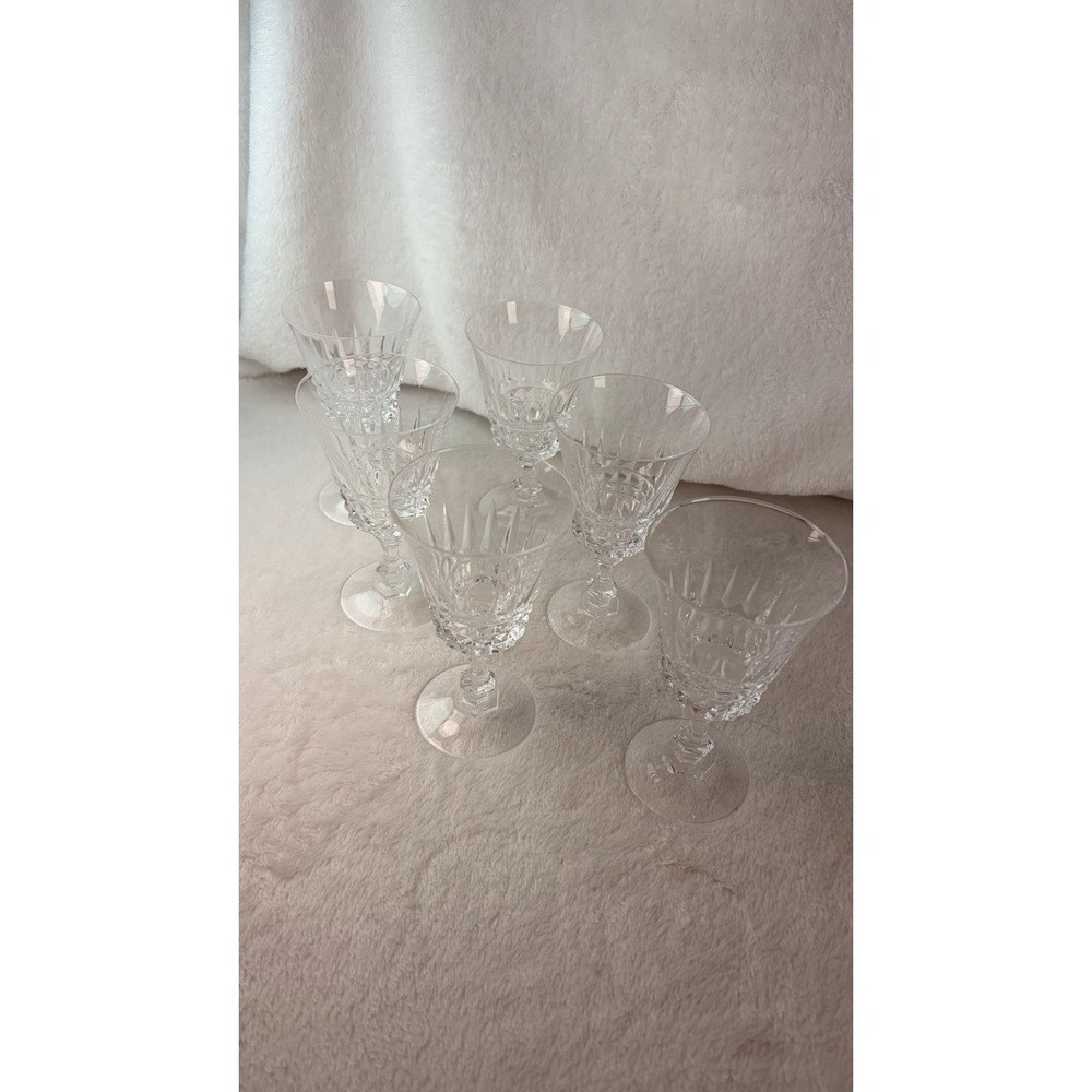 Cristal D'Arques-Durand Tuileries Villandry 5 1/4" Wine Glasses Vintage 70s 6